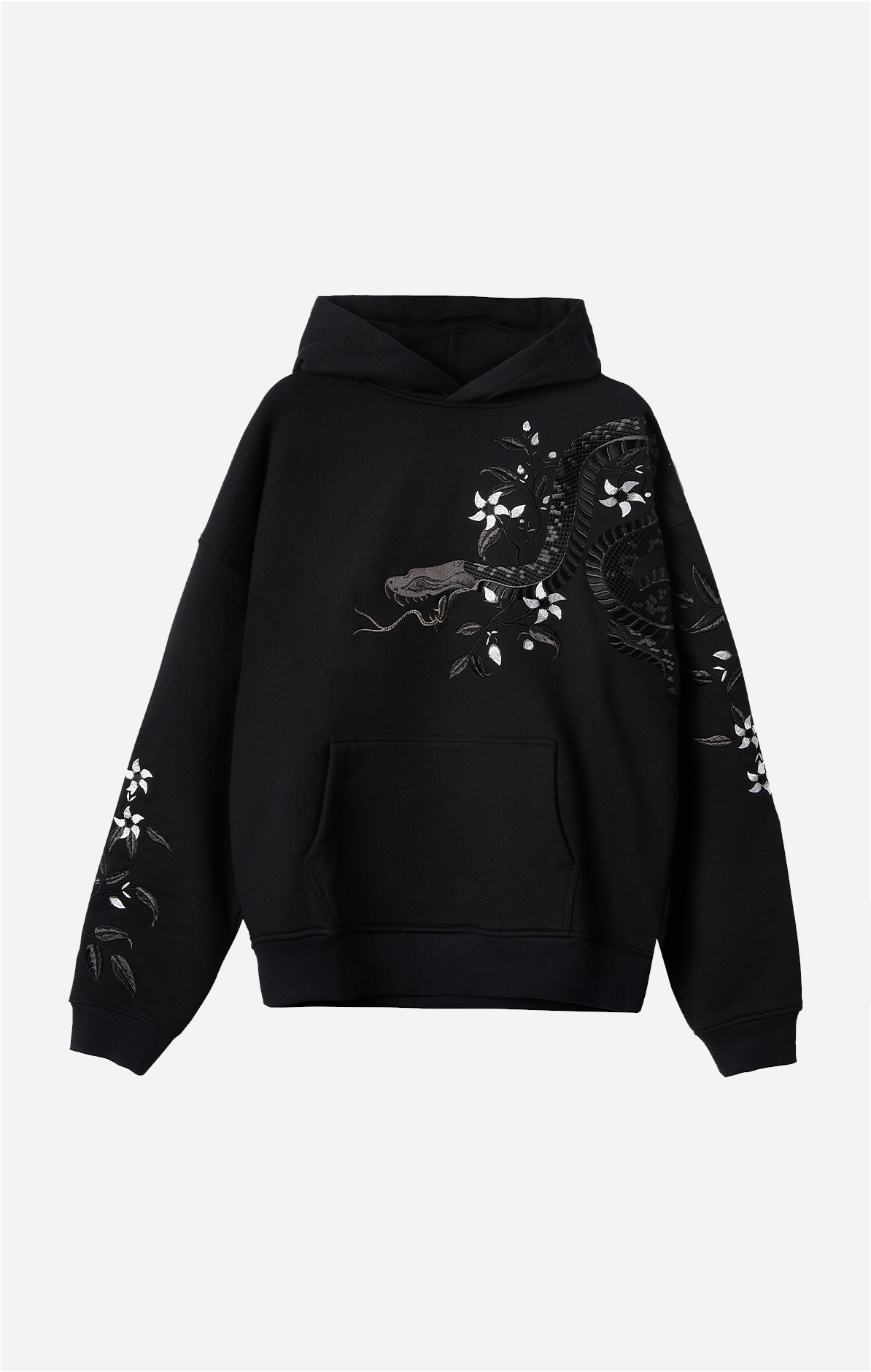 Black hoodie embroidered on sale