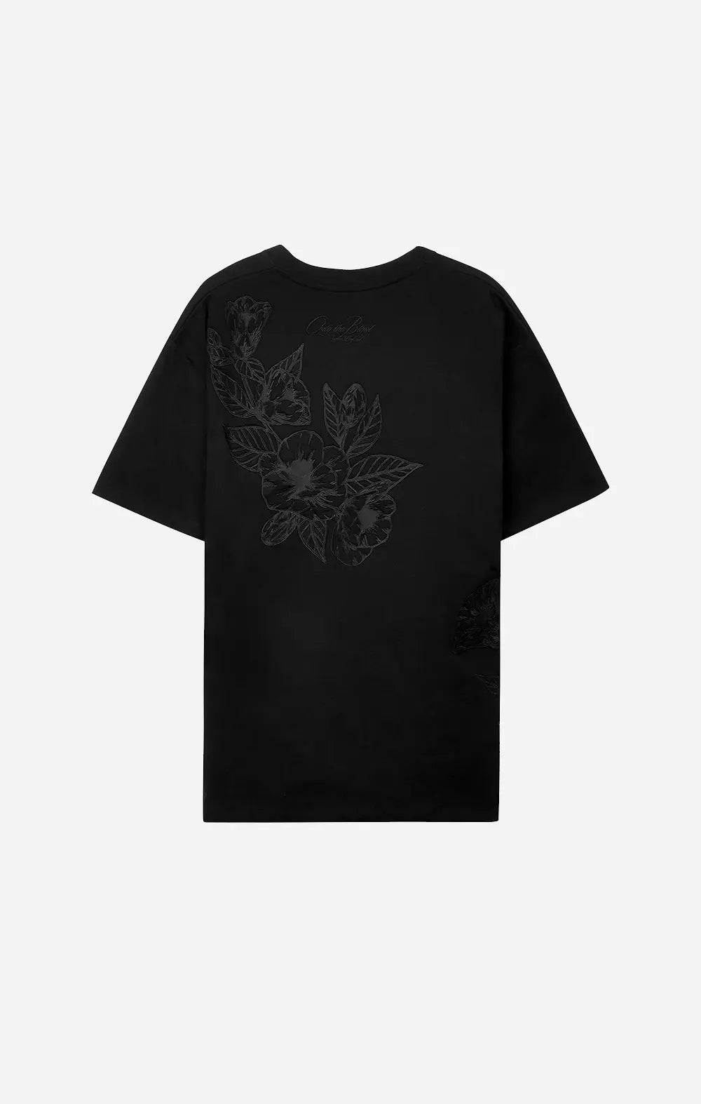 ONLY THE BLIND Black Floral Embroidered T Shirt