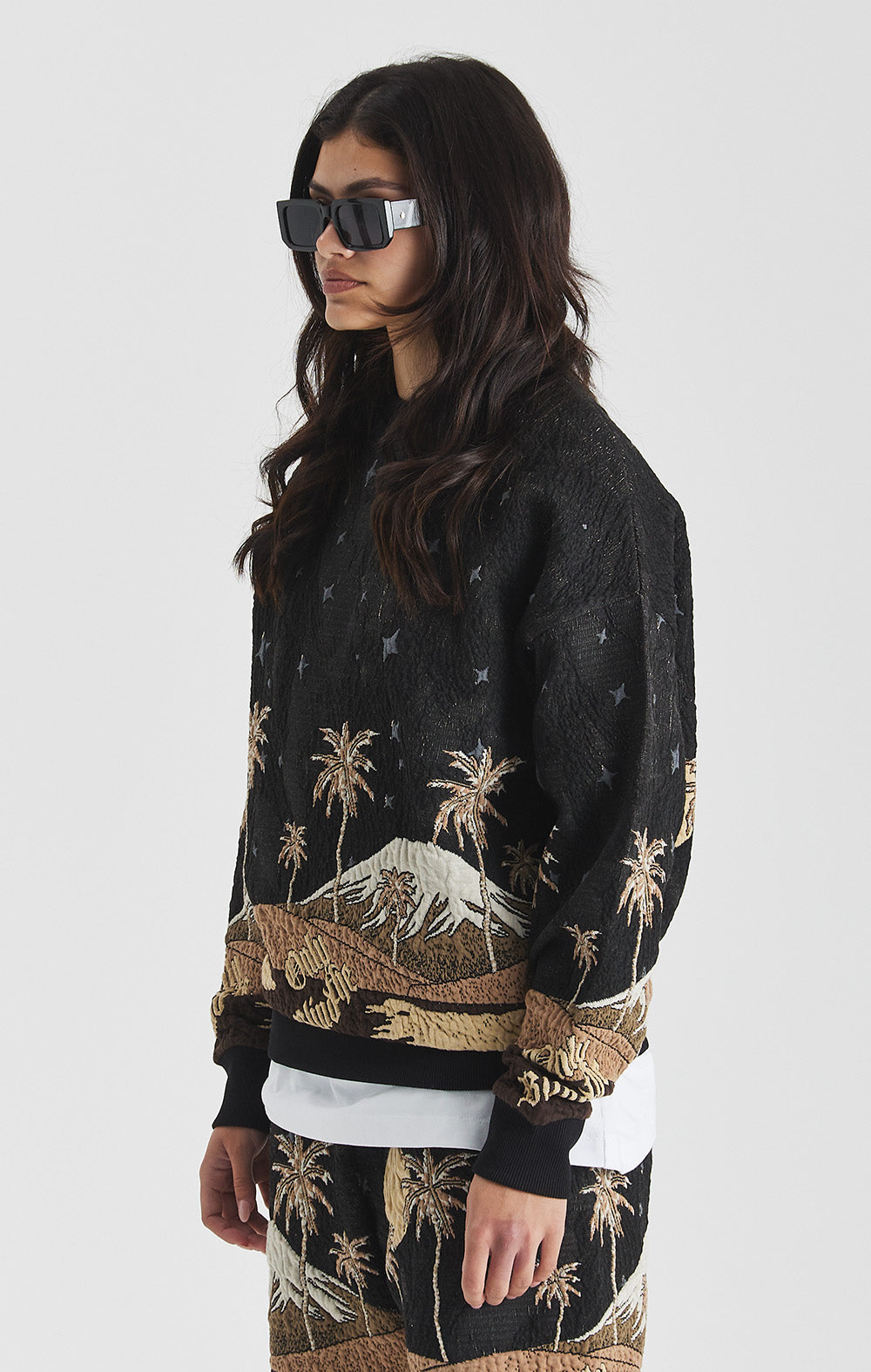 Sepia Mountain Jacquard Sweatshirt